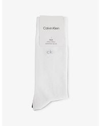 Calvin Klein - Logo Stretch-Cotton Crew Socks Pack Of Three - Lyst