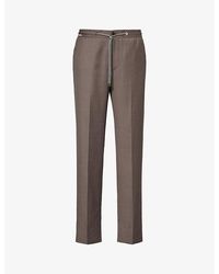 Corneliani - Drawstring-waistband Slip-pocket Regular-fit Straight-leg Wool Trousers - Lyst