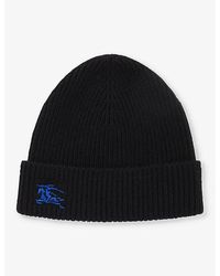 Burberry - Logo-embroidered Ribbed Cashmere Beanie - Lyst