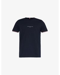 Tommy Hilfiger - Logo-embossed Short-sleeve Cotton-jersey T-shirt - Lyst