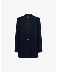 Whistles - Single-breasted Peak-lapel Recycled-polyester Blend Blazer - Lyst