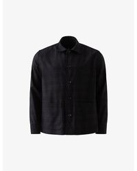 Eton - Checked Patch-Pocket Wool And Cashmere-Blend Twill Overshirt - Lyst