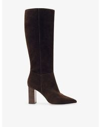 Reiss - Bianca Pointed-Toe Leather Knee-High Boots - Lyst