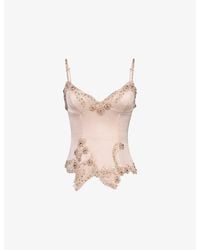 House Of Cb - Saloma Bead-Embellished Corset Top Xs (A-C Cup) - Lyst