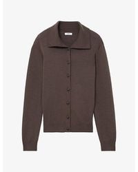 Reiss - Gale Collared Merino Wool Cardigan - Lyst
