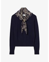 Claudie Pierlot - Removable-Scarf Wool And Cashmere-Blend Jumper - Lyst