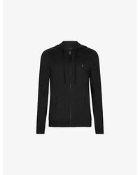 AllSaints - Brace Zipped Cotton-Jersey Hoody - Lyst