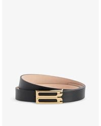 Victoria Beckham - Brand-Design-Plaque Leather Belt - Lyst