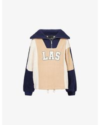 L.A-Space - Half-Zip Embroidered-Logo Sweatshirt - Lyst
