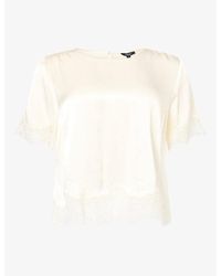 Rails - Sonora Lace-Trim Satin Top - Lyst