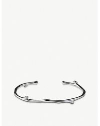 Shaun Leane - Cherry Blossom Sterling Silver And Diamond Bangle - Lyst
