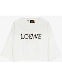 Loewe - X Paula's Ibiza Cropped Relaxed-fit Cotton-blend-jersey T-shirt - Lyst