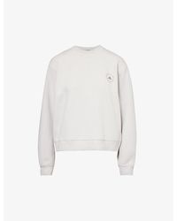 adidas By Stella McCartney - Brand-print Relaxed-fit Organic-cotton And Recycled-polyester Blend Sweatshirt X - Lyst