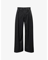 Basket Case Caldwell Wide-Leg Stretch-Weave Trousers in Basket Case Caldwell Wide-Leg Stretch-Weave Trousers in