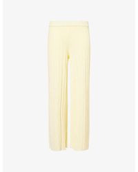 Yasmina Q - Lourdes Wide-Leg Knitted Trousers - Lyst