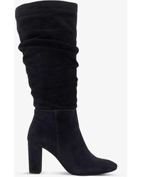 Dune - Stigma Rouched Suede Knee-high Boots - Lyst