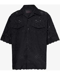 Simone Rocha - Floral-embroidered Boxy-fit Cotton Shirt - Lyst