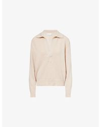 Victoria Beckham - Genevieve Polo Collar Wool And Cashmere Blend Jumper - Lyst