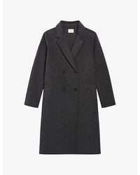 Claudie Pierlot - Double-sided Double-breasted Wool-blend Coat - Lyst