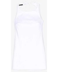 Maje - Tie-back Slim-fit Sleeveless Stretch-cotton Mini Dress - Lyst
