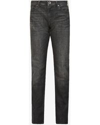 Emporio Armani - Slim-fit Faded Stretch-denim Jeans - Lyst