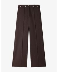 Sandro - Straight-Leg High-Rise Belted Wool-Blend Trousers - Lyst