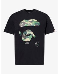 A Bathing Ape - Abc Camo Ape Face Graphic Cotton-Jersey T-Shirt - Lyst