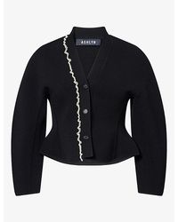Ashlyn - Henry Ruffle Woven Cardigan - Lyst