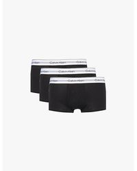 Calvin Klein - Logo-Waistband Pack-Of-Three Stretch-Modal Trunks - Lyst