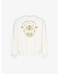 Casablancabrand - Joyaux D'afrique Graphic-print Organic Cotton-jersey Sweatshirt - Lyst