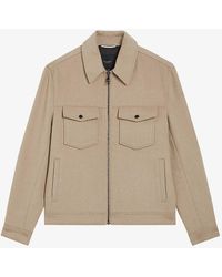 Ted Baker - Tural Somerss Patch-pocket Regular-fit Wool-blend Jacket - Lyst