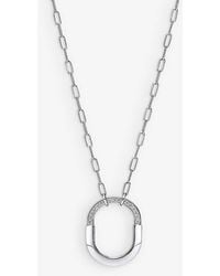 Tiffany & Co. - Tiffany Lock 18ct White-gold And 0.33ct Round-brilliant Diamond Pendant Necklace - Lyst