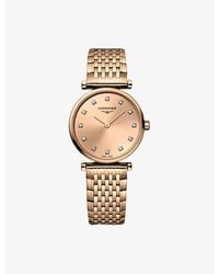 Longines - L4.209.1.90.8 La Grande Classique La Grande Classique Rose Pvd Coated Stainless-Steel And 0.048Ct Diamond Quartz Watch - Lyst