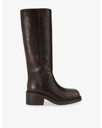 Steve Madden - Davos Heeled Leather Knee-High Boots - Lyst
