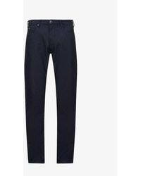 Emporio Armani - Micro Dot Slim-fit Mid-rise Cotton-blend Jeans - Lyst