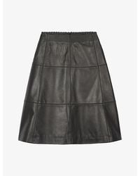 The Kooples - High-Rise A-Line Leather Midi Skirt - Lyst
