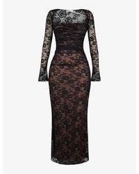 House Of Cb - Artemis Corseted Lace Maxi Dress - Lyst