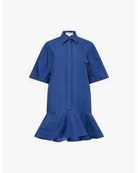 Stella McCartney - Peplum Shirt Cotton Mini Dress - Lyst