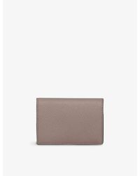 Smythson - Panama Folded Cross-grain Leather Cardholder - Lyst