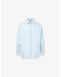 JW Anderson - Stripe-Print Pointed-Collar Cotton Shirt - Lyst
