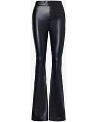 GOOD AMERICAN - Zip-pocket Welt-pocket High-rise Flared-leg Faux-leather Trousers - Lyst