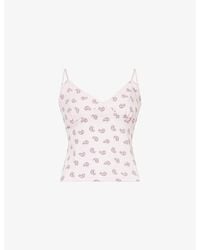 WE Are Tala - Sleep Lounge V-Neck Stretch-Cotton Pyjama Vest - Lyst
