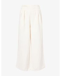 Kayanee - City Wide-Leg Linen-Blend Trousers - Lyst