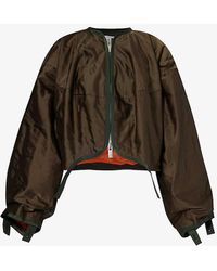 Sacai - Asymmetric-hem Cropped Woven-blend Jacket - Lyst