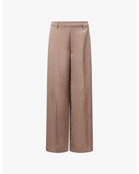 Theory - Relaxed Wide-Leg Satin Trousers - Lyst