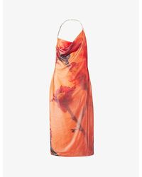 Stine Goya - Promise Floral-print Recycled Polyester-blend Midi Dress - Lyst