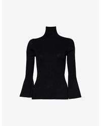 CFCL - High-neck Flared-sleeve Knitted Top - Lyst