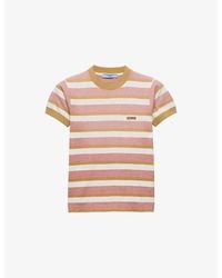 Prada - Bayadere Striped Jersey Cotton T-Shirt - Lyst
