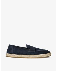 Brunello Cucinelli - Vy Espadrille-sole Suede Penny Loafers - Lyst