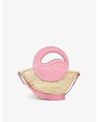 Christian Louboutin - Biloumoon Small Straw And Leather Top-handle Basket Bag - Lyst